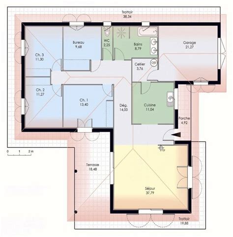 Maison de plain pied 1 Détail du plan de Maison de plain pied 1