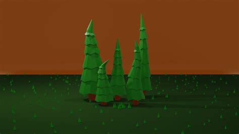 Artstation Low Poly Pine Tree