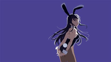1920x1080 1920x1080 Black Hair Long Hair Anime Girl Mai Sakurajima Bunny Ears Blue Eyes