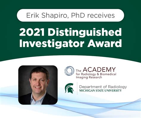 shapiro receives distinguished investigator award department of radiology