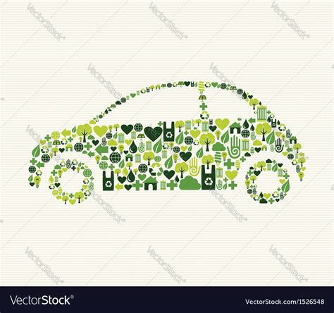 Green Car With Icons Royalty Free Vector Image