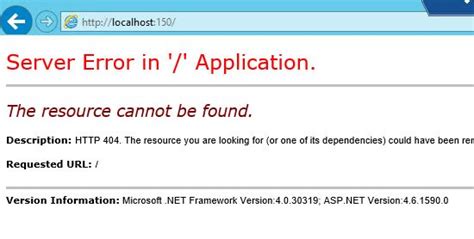 Asp Net Iis Server Error Server Error In Application Stack