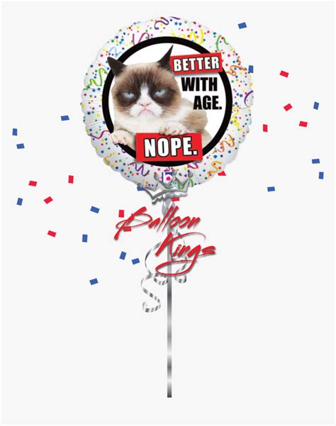 Grumpy Cat Nope Balloon Smiley Face Blue Hd Png Download Kindpng