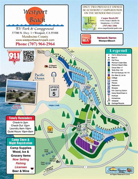 Westport Park Map California Rv Campgrounds Map Printable Maps