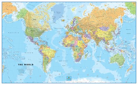 World And Usa Classic Laminated Wall Map Poster Set