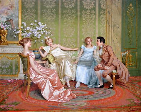 Vittorio Reggianini Casanova 19th Century Oil Painting Of Three