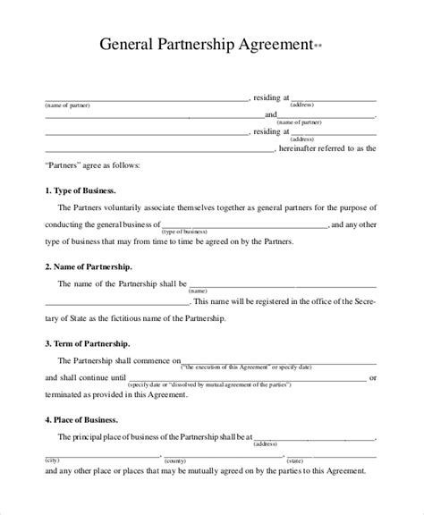 Restaurant Partnership Agreement Pdf Document Samples
