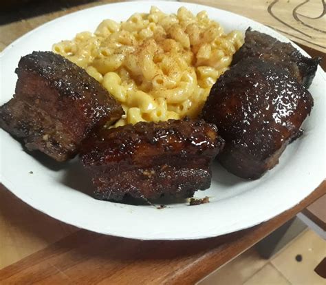 Homemade Pork Belly Burnt Ends And Mac N Cheese Rfood