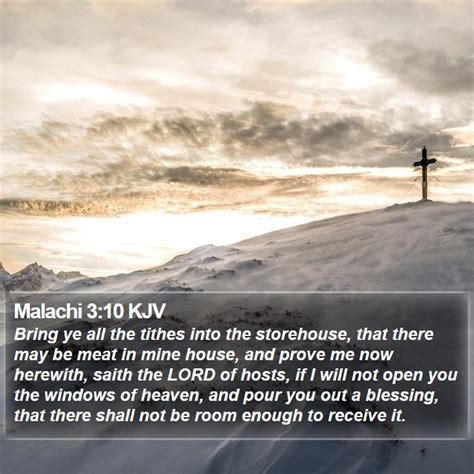 Malachi 310 Kjv Bring Ye All The Tithes Into The Storehouse That