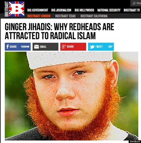 Breitbart Article Thinks Redheads Are More Attracted To Islamic Extremism