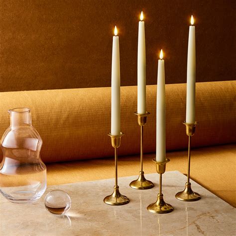 Infinity Wick Ivory 11 Taper Candles Set Of 4 Decor Flameless