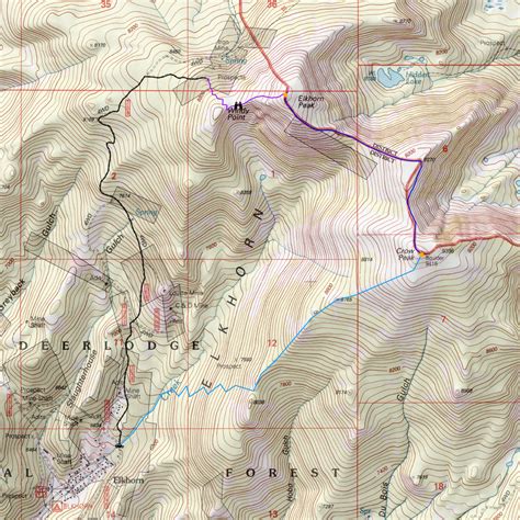 Elkhorncrow Peaks Caltopo