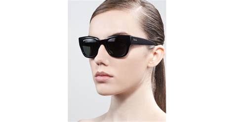 lyst ray ban cat eye sunglasses in black