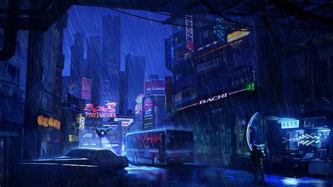 Hd Wallpaper Sci Fi Cyberpunk City Night Wallpaper Flare
