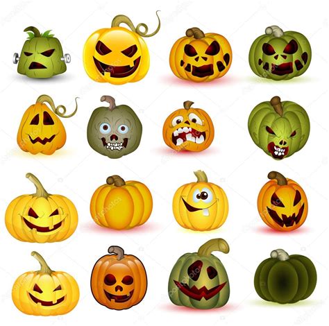 Cartoon Halloween Pumpkins — Stock Vector © Baavli 12772592