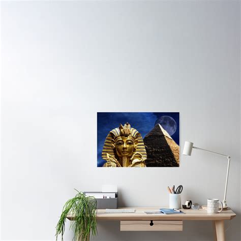 King Tut And Pyramid Poster By Erikakaisersot Redbubble