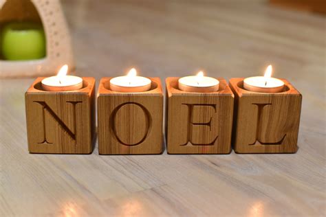 10 Wood Block Candle Holders