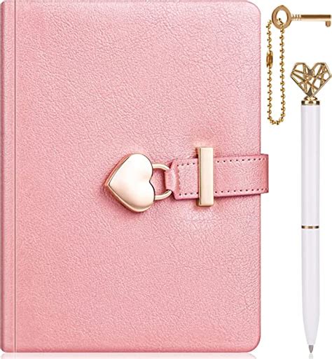 heart shaped lock diary with keyandheart pen pu leather cover journal personal organizers secret