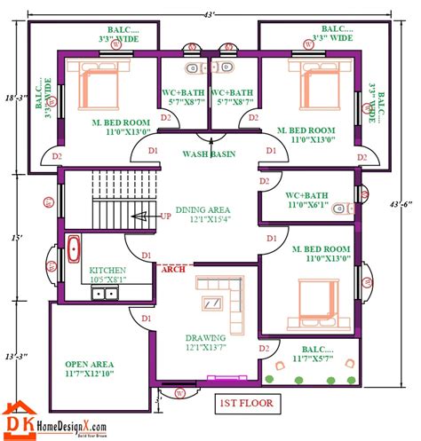 36x40 Affordable House Plan Dk Home Designx