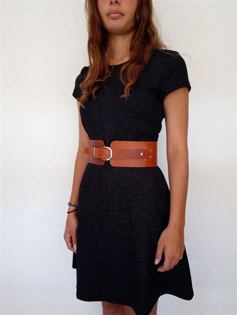 Black Wide Waist Leather Women Dress Belt T For Her Plus Etsy