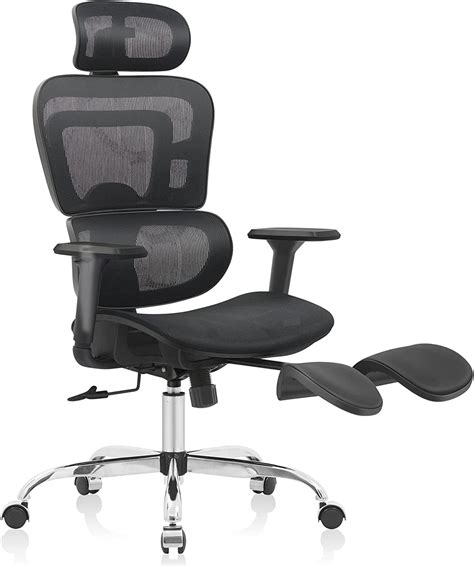 Ergonomic Office Chair With Foot Rest Kerdom Breathable Mesh Desk