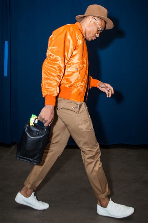 Okay, that's a stretch, but what westbrook wears to a game — or front row at paris fashion week. The Russell Westbrook Look Book Photos | GQ