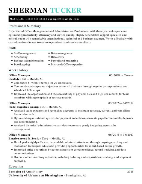 Office Administrative Assistant Resume Sample Professional Resume Images