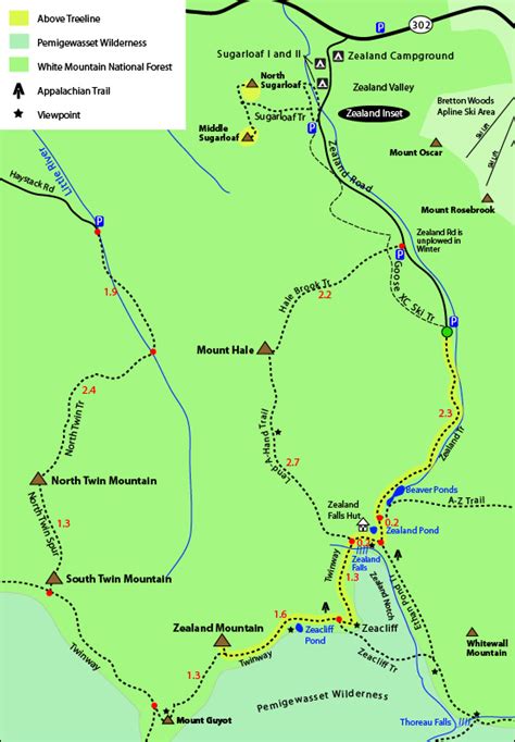 New Hampshire 4000 Footers Map Maps For You