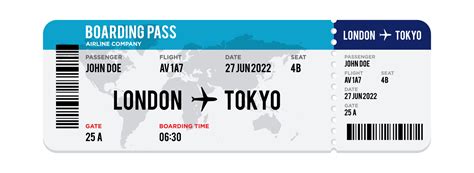 Airplane Ticket Design Realistic Illustration Of Airplane Boarding Pass With Passenger Name And
