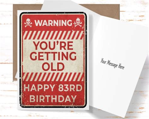 Funny 83rd Birthday Card For Him 83rd Birthday Card For Best Etsy