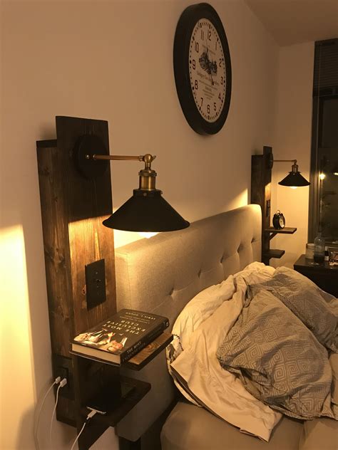 A stylish alternative to night stands. I built a pair of floating nightstands on my tiny balcony ...