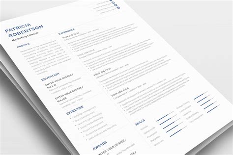 Classic Resume Template 120810 Ms Word Pages Blue Resumeway