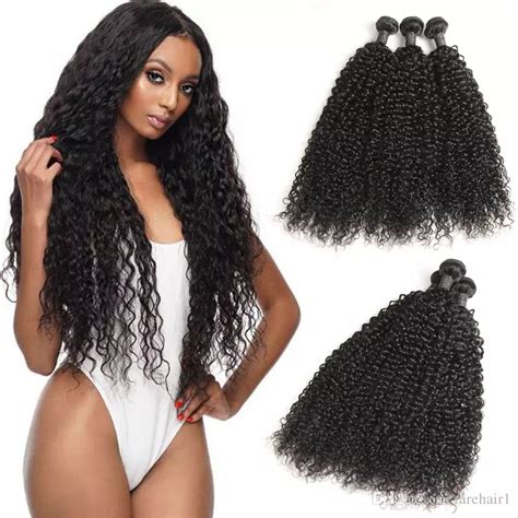 Brazilian Hair Human Hair Weave Bundles Jerry Curl 3 Bundles 1b Natural Black Color Unprocessed