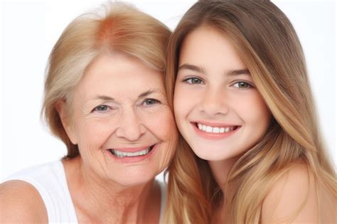 Retrato De Una Madre Y Una Hija Felices Creado Con Ia Generativa Foto