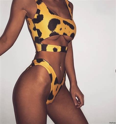 2018 Newest Bandage Bikini Leopard Print Swimwear Women Push Up