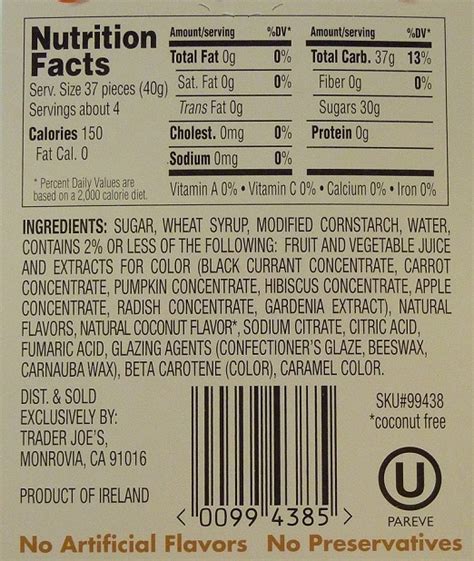 jelly belly ingredient label   creative label