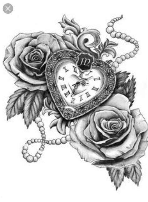 Heart With Roses Watch Tattoos Tattoos Clock Tattoo