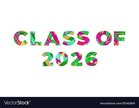 Class 2026 Concept Retro Colorful Word Art Vector Image