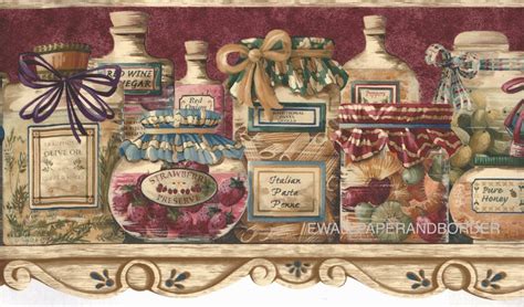 Kitchen Wallpaper Border Vintage Food Jars And Spices On Etsy