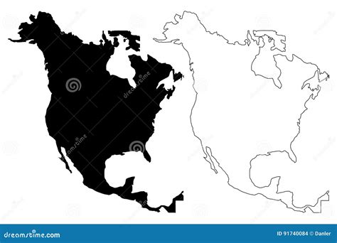 Vector Del Mapa De Norteamérica Ilustración Del Vector Ilustración De