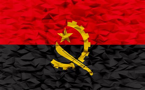 Download Wallpapers Flag Of Angola 4k 3d Polygon Background Angola