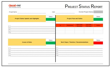 Project Status Report Template Word Free Project Mana
