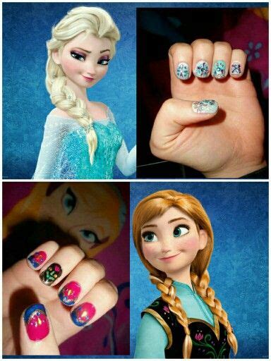 Frozen Nail Art Anna And Elsa Frozen Nail Art Disney Frozen Nails