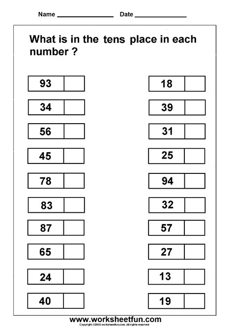 Maths subtraction worksheets for grade 1 download for free. Tens Place Value - 2 Worksheets / FREE Printable ...