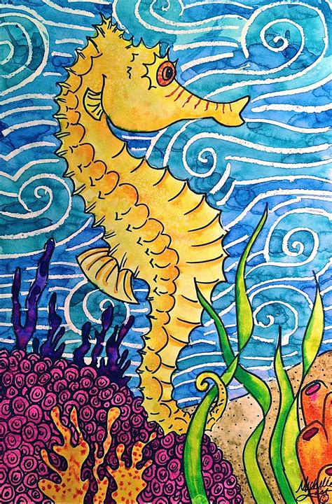 Seahorse Watercolor Painting Warm And Cool Colors Create Art With Me