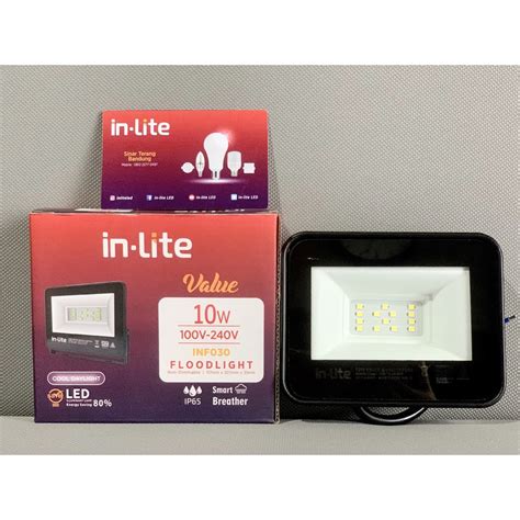 Jual LAMPU SOROT FLOODLIGHT LED INLITE VALUE 10W 10 WATT INF030