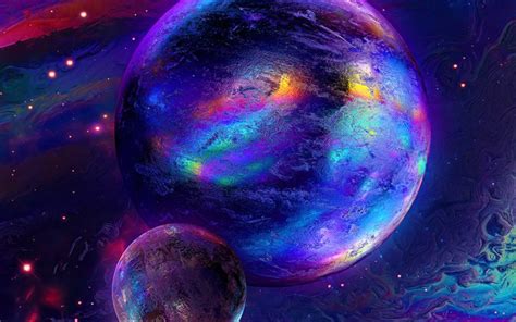 Download Wallpapers Colorful Planets 4k Creative Galaxy Abstract