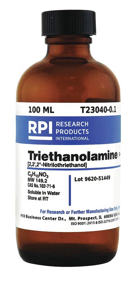 Rpi Triethanolamine 222 Nitrilothriethanol 100 Ml Container Size