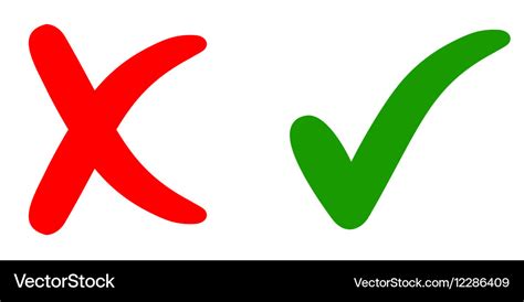 Tick Check Mark Cross Mark Symbols Stock Vector 2625056554 Aria Art