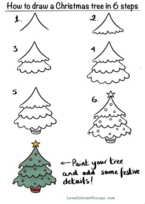 Christmastree Festiveart Stepbystep Drawingtutorial Easy Christmas Drawings Christmas